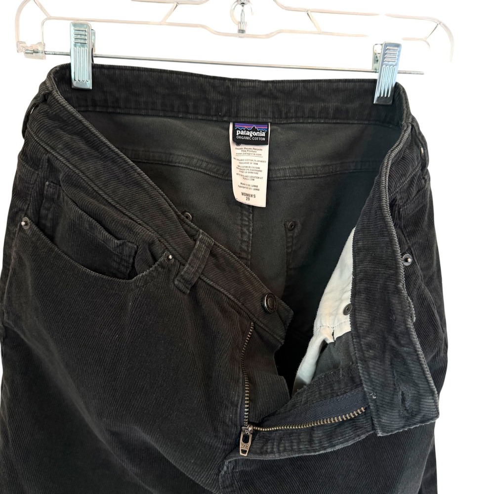 Patagonia Womens 29 Black Organic Cotton Corduroy Slim Straight Leg Pants Cords - Picture 4 of 16